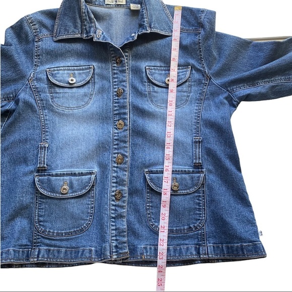 Duck Head Medium Wash Light Fading 4-Pocketed Button Front Jean Jacket Junior XL - Picture 6 of 9